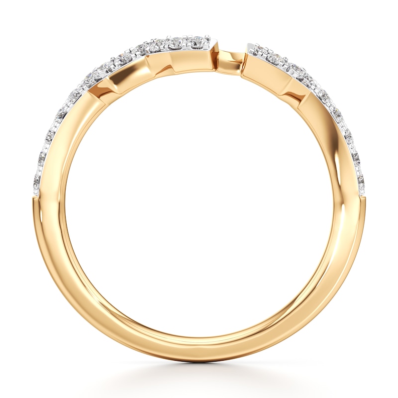 Main Image 2 of J'Lure Lab-Grown Diamond Angled Contour Wedding Band 1/5 ct tw 18K Yellow Gold