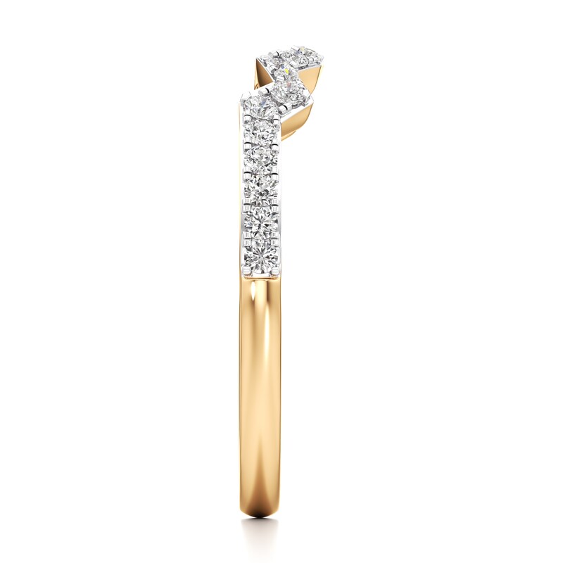 Main Image 3 of J'Lure Lab-Grown Diamond Angled Contour Wedding Band 1/5 ct tw 18K Yellow Gold