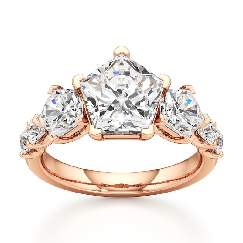 Main Image 1 of J'Lure Pentagon Brilliant-Cut Lab-Grown Diamond Engagement Ring 4-3/4 ct tw 18K Rose Gold