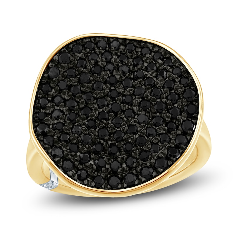 Main Image 1 of Pnina Tornai Black Multi-Diamond Wavy Circle Ring 1 ct tw 14K Yellow Gold