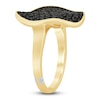 Thumbnail Image 2 of Pnina Tornai Black Multi-Diamond Wavy Circle Ring 1 ct tw 14K Yellow Gold