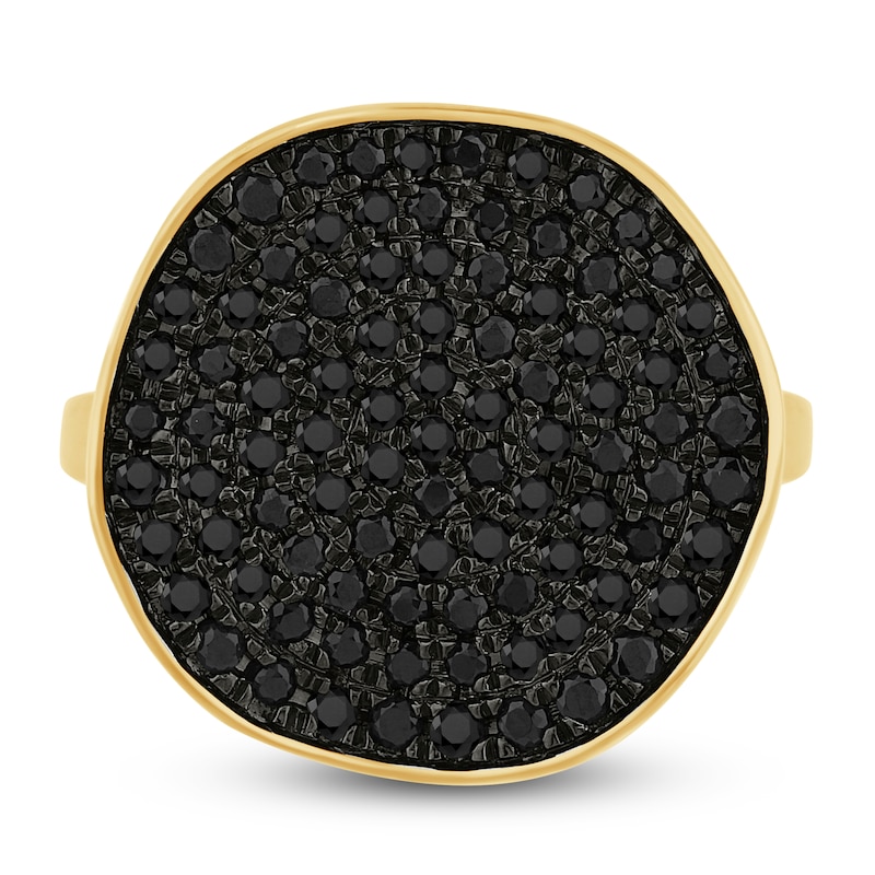 Main Image 3 of Pnina Tornai Black Multi-Diamond Wavy Circle Ring 1 ct tw 14K Yellow Gold