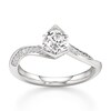 Thumbnail Image 1 of J'Lure Hexagon Brilliant-Cut Lab-Grown Diamond Bypass Engagement Ring 1-1/6 ct tw 18K White Gold