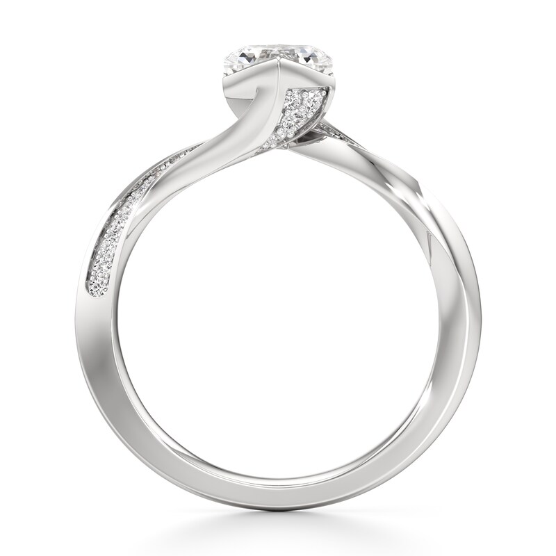 Main Image 2 of J'Lure Hexagon Brilliant-Cut Lab-Grown Diamond Bypass Engagement Ring 1-1/6 ct tw 18K White Gold