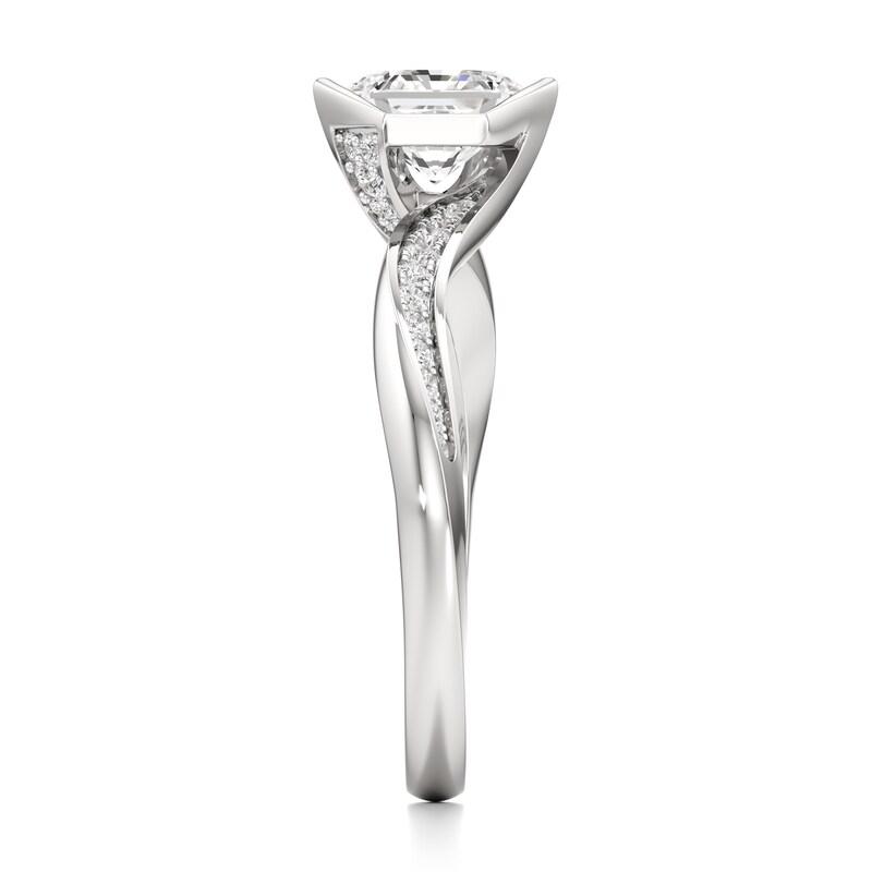 Main Image 3 of J'Lure Hexagon Brilliant-Cut Lab-Grown Diamond Bypass Engagement Ring 1-1/6 ct tw 18K White Gold