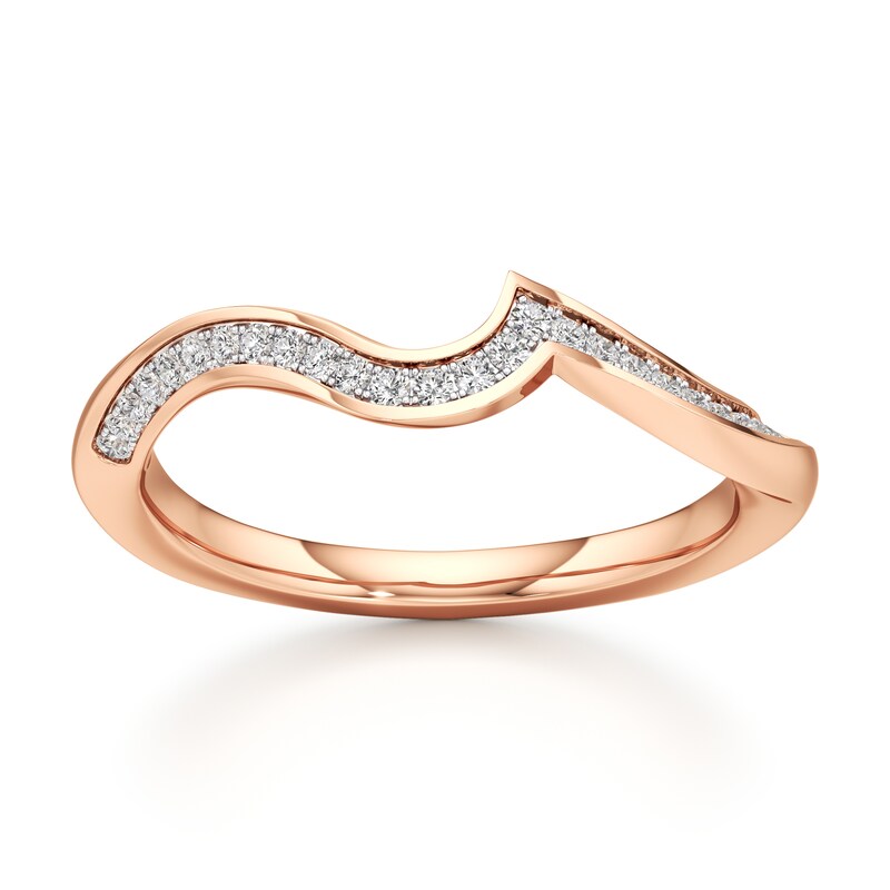 Main Image 1 of J'Lure Lab-Grown Diamond Contour Wedding Band 1/8 ct tw 18K Rose Gold