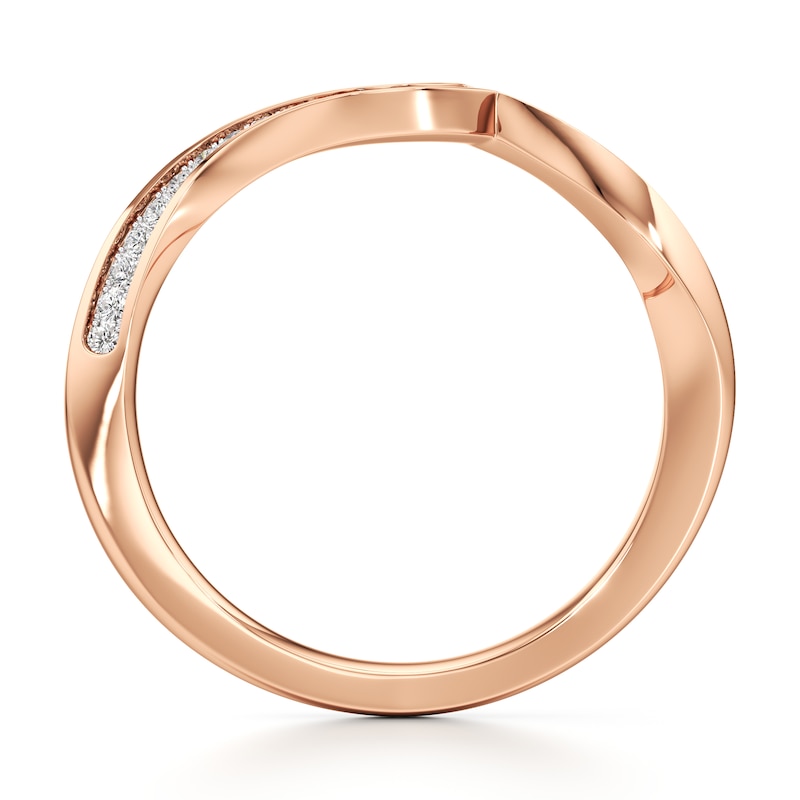 Main Image 2 of J'Lure Lab-Grown Diamond Contour Wedding Band 1/8 ct tw 18K Rose Gold