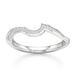J'Lure Lab-Grown Diamond Contour Wedding Band 1/6 ct tw 18K White Gold