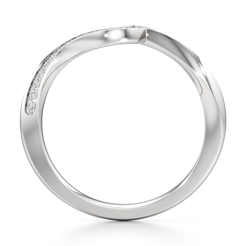 Main Image 2 of J'Lure Lab-Grown Diamond Contour Wedding Band 1/6 ct tw 18K White Gold