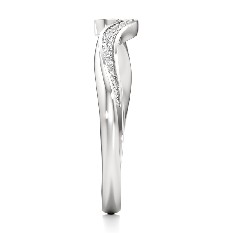 Main Image 3 of J'Lure Lab-Grown Diamond Contour Wedding Band 1/6 ct tw 18K White Gold