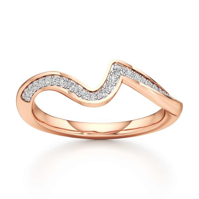 Main Image 1 of J'Lure Lab-Grown Diamond Contour Wedding Band 1/6 ct tw 18K Rose Gold