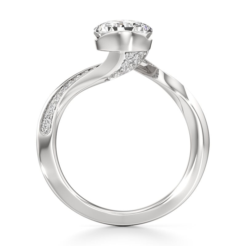 Main Image 2 of J'Lure Pear Step-Cut Lab-Grown Diamond Bypass Engagement Ring 3-1/5 ct tw 18K White Gold