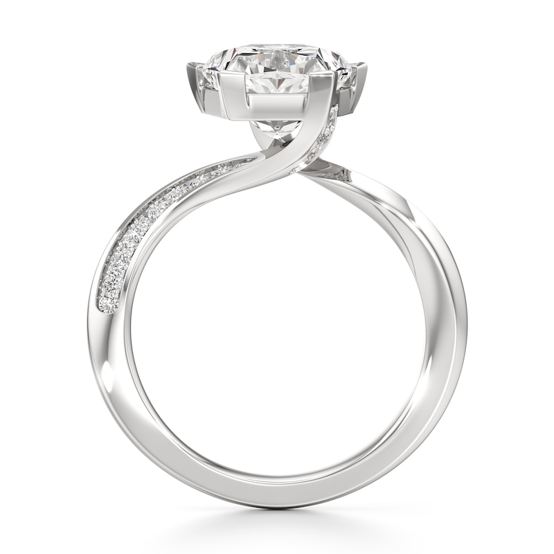 Main Image 2 of J'Lure Pentagon Brilliant-Cut Lab-Grown Diamond Bypass Engagement Ring 3-1/5 ct tw 18K White Gold