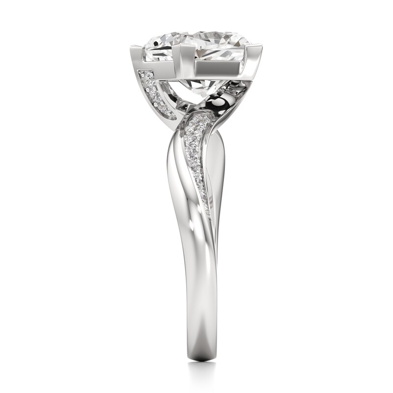 Main Image 3 of J'Lure Pentagon Brilliant-Cut Lab-Grown Diamond Bypass Engagement Ring 3-1/5 ct tw 18K White Gold