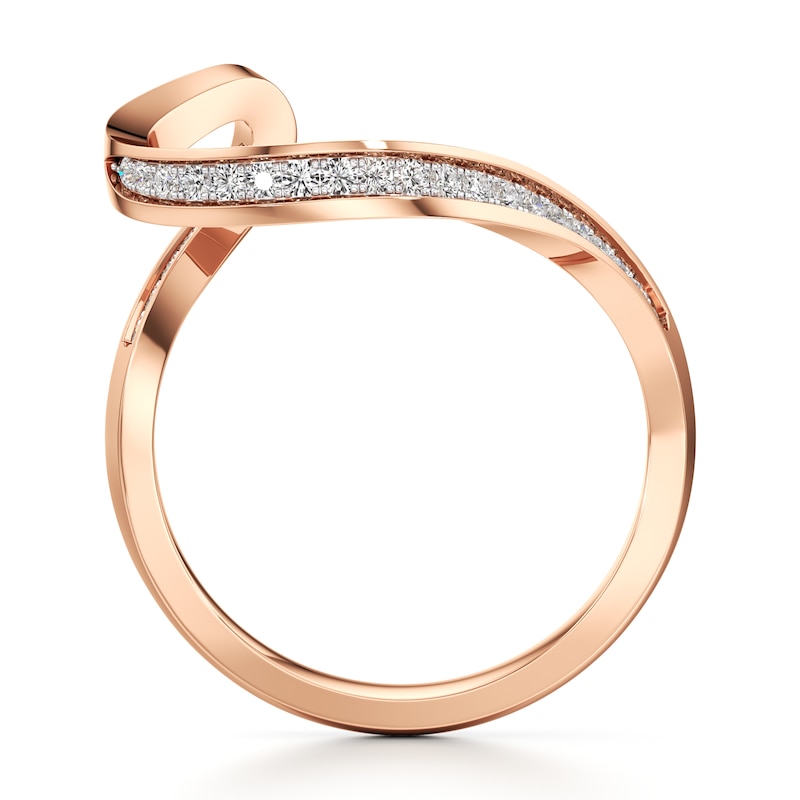 Main Image 2 of J'Lure Lab-Grown Diamond Contour Wedding Band 1/5 ct tw 18K Rose Gold