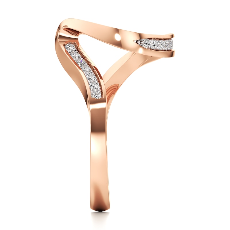 Main Image 3 of J'Lure Lab-Grown Diamond Contour Wedding Band 1/5 ct tw 18K Rose Gold