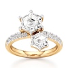 Thumbnail Image 1 of J'Lure Hexagon Step-Cut Two-Stone Lab-Grown Diamond Engagement Ring 3-3/8 ct tw 18K Yellow Gold