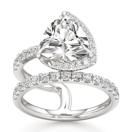 J'Lure Trillion Curved Brilliant-Cut Lab-Grown Diamond Spiral Engagement Ring 3-3/4 ct tw 18K White Gold
