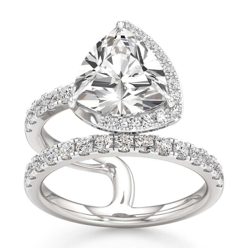 Main Image 1 of J'Lure Trillion Curved Brilliant-Cut Lab-Grown Diamond Spiral Engagement Ring 3-3/4 ct tw 18K White Gold