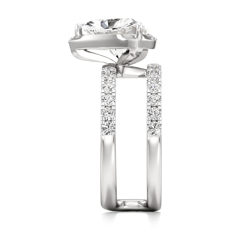 Main Image 3 of J'Lure Trillion Curved Brilliant-Cut Lab-Grown Diamond Spiral Engagement Ring 3-3/4 ct tw 18K White Gold