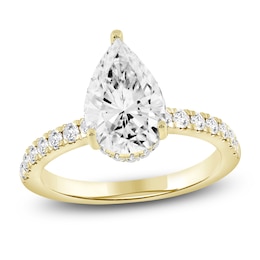 Pear-Shaped Lab-Grown Diamond Engagement Ring 2-1/2 ct tw 14K Yellow Gold