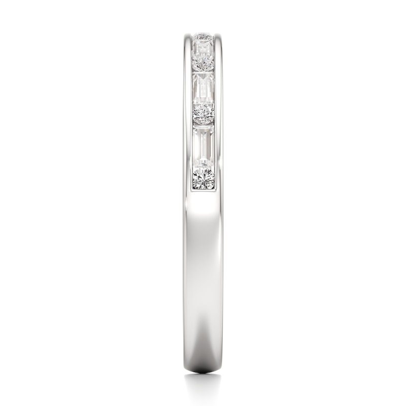 Main Image 3 of J'Lure Baguette & Round-Cut Lab-Grown Diamond Wedding Band 1/3 ct tw 18K White Gold