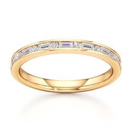 J'Lure Baguette & Round-Cut Lab-Grown Diamond Wedding Band 1/3 ct tw 18K Yellow Gold