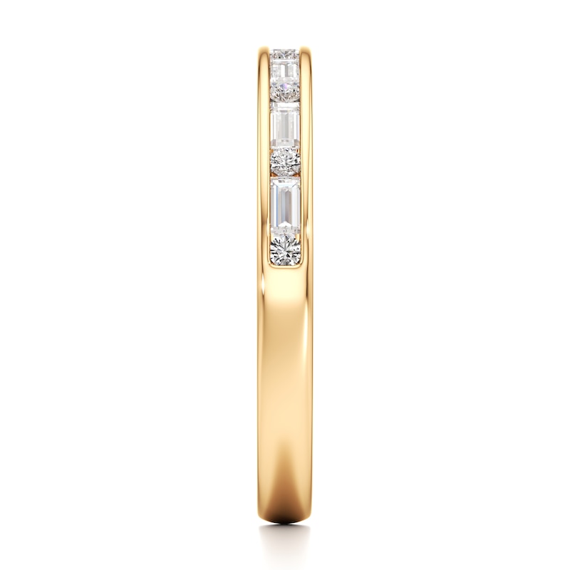 Main Image 3 of J'Lure Baguette & Round-Cut Lab-Grown Diamond Wedding Band 1/3 ct tw 18K Yellow Gold