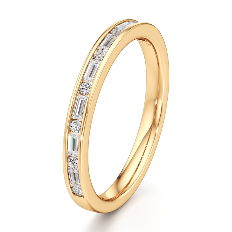 Main Image 4 of J'Lure Baguette & Round-Cut Lab-Grown Diamond Wedding Band 1/3 ct tw 18K Yellow Gold