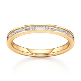 J'Lure Baguette & Round-Cut Lab-Grown Diamond Wedding Band 1/3 ct tw 18K Yellow Gold