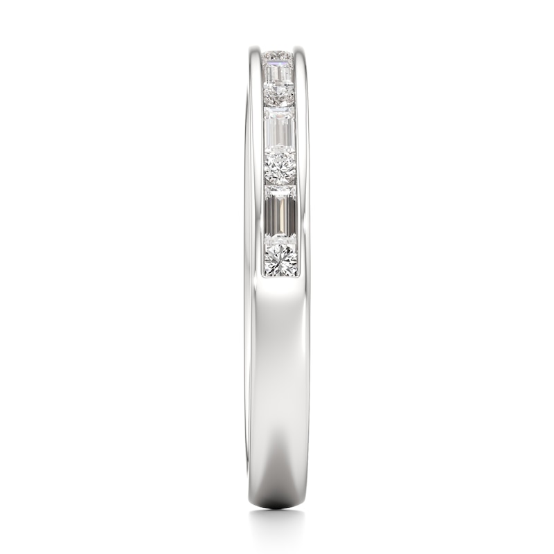 Main Image 3 of J'Lure Baguette & Round-Cut Lab-Grown Diamond Wedding Band 3/8 ct tw 18K White Gold