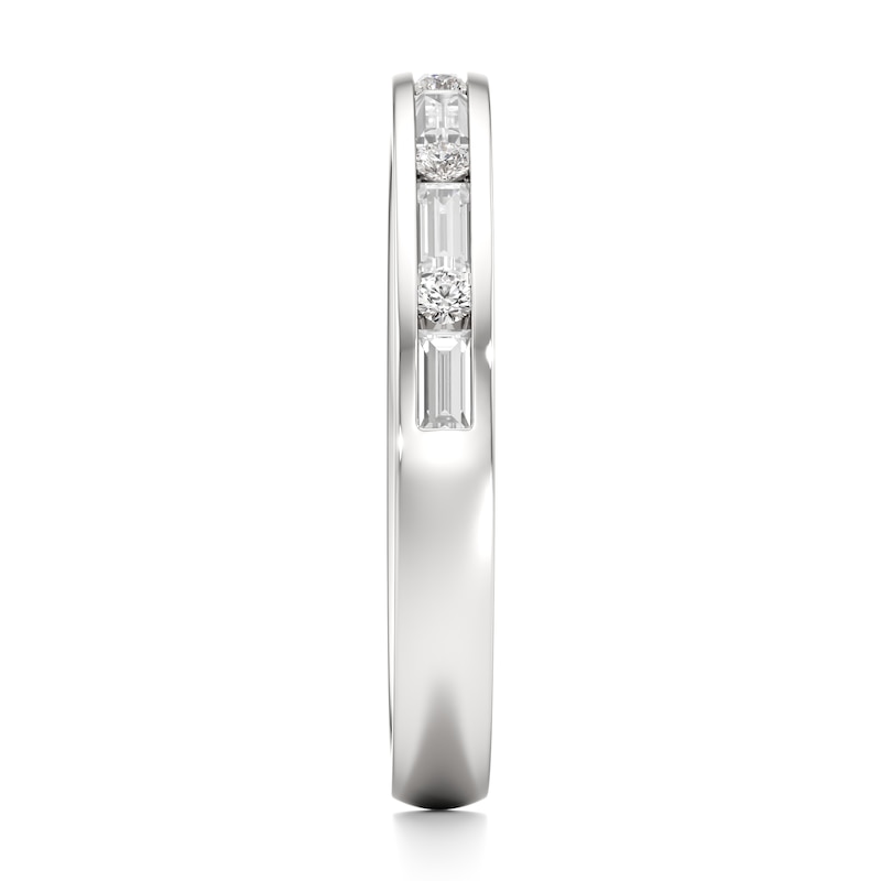 Main Image 3 of J'Lure Baguette & Round-Cut Lab-Grown Diamond Wedding Band 3/8 ct tw 18K White Gold