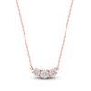 Thumbnail Image 1 of Lab-Grown Diamond Three-Stone Necklace 1 ct tw 14K Rose Gold 18"