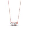 Thumbnail Image 2 of Lab-Grown Diamond Three-Stone Necklace 1 ct tw 14K Rose Gold 18"