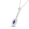 Thumbnail Image 2 of Marquise-Cut Blue Lab-Created Sapphire & White Lab-Created Sapphire Drop Necklace Sterling Silver 18"