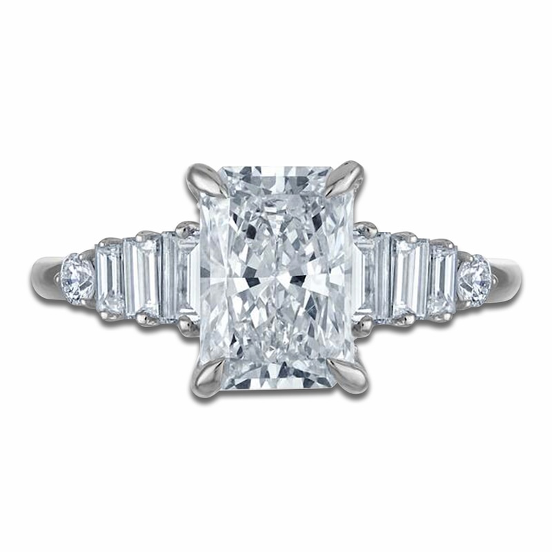 Main Image 3 of Vera Wang VOW Radiant-Cut Lab-Grown Diamond Engagement Ring 2-5/8 ct tw 14K White Gold