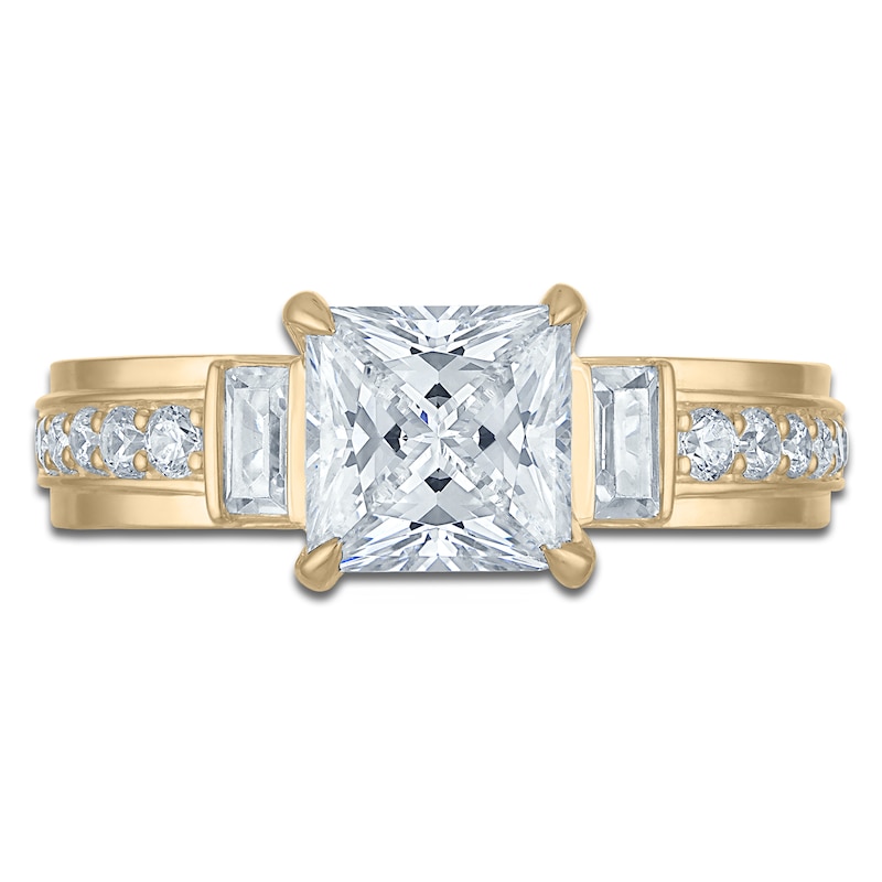 Main Image 3 of Vera Wang VOW Princess-Cut Lab-Grown Diamond Engagement Ring 2-3/8 ct tw 14K Yellow Gold