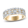 Thumbnail Image 1 of Vera Wang VOW Marquise & Baguette-Cut Lab-Grown Diamond Wedding Band 1-3/4 ct tw 14K Yellow Gold