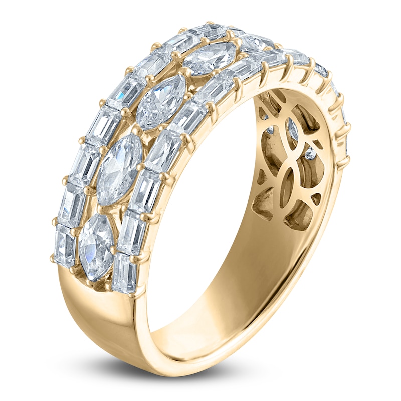 Main Image 2 of Vera Wang VOW Marquise & Baguette-Cut Lab-Grown Diamond Wedding Band 1-3/4 ct tw 14K Yellow Gold