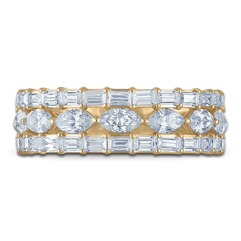 Main Image 3 of Vera Wang VOW Marquise & Baguette-Cut Lab-Grown Diamond Wedding Band 1-3/4 ct tw 14K Yellow Gold