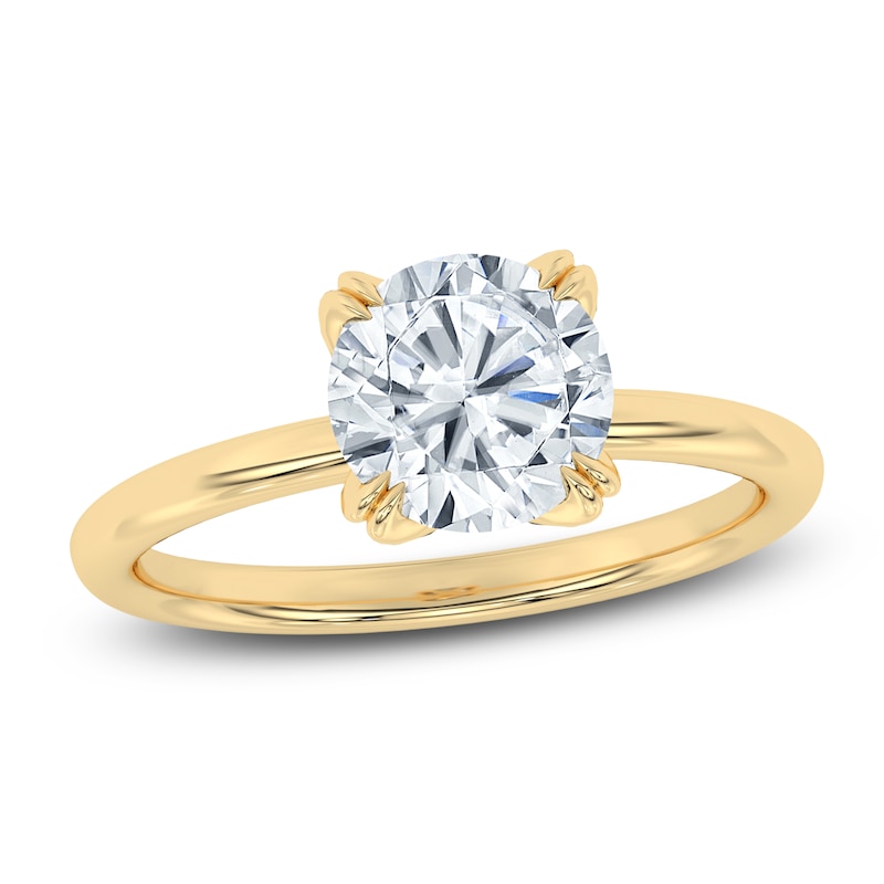 Main Image 1 of Certified Round-Cut Diamond Solitaire Engagement Ring 2 ct tw 14K Yellow Gold (I1/I)