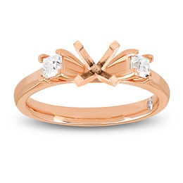 Storied Diamond Desert Sands of Eternity Princess-Cut Engagement Ring Setting 3/8 ct tw 18K Rose Gold