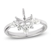 Thumbnail Image 1 of Storied Diamond Sands of Eternity Pear-Shaped & Round-Cut Half-Halo Engagement Ring Setting 5/8 ct tw Platinum