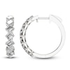 Thumbnail Image 1 of Emerald-Cut Lab-Grown Diamond Tilted Hoop Earrings 2 ct tw 14K White Gold