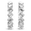 Thumbnail Image 3 of Emerald-Cut Lab-Grown Diamond Tilted Hoop Earrings 2 ct tw 14K White Gold
