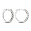 Thumbnail Image 4 of Emerald-Cut Lab-Grown Diamond Tilted Hoop Earrings 2 ct tw 14K White Gold