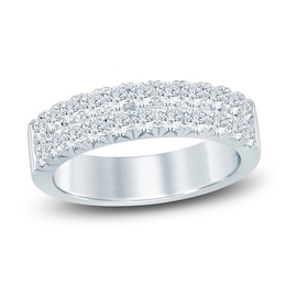 Lab-Grown Diamond Two-Row Anniversary Ring 1 ct tw 14K White Gold