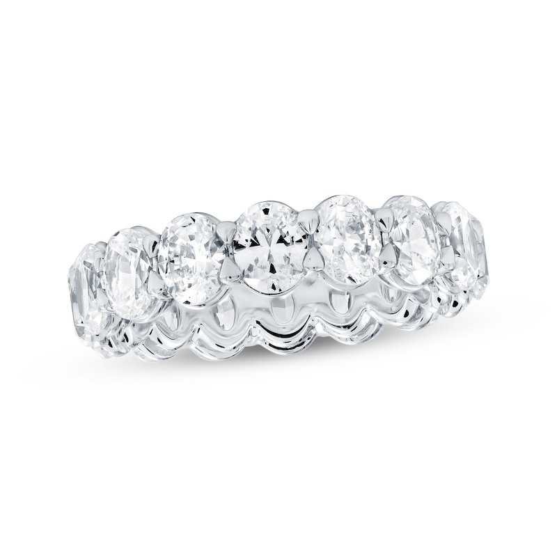 Main Image 1 of Oval-Cut Lab-Grown Diamond Eternity Band 4-1/2 to 5-3/8 ct tw 14K White Gold