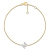 Thumbnail Image 1 of Diamond Initial M Bracelet 1/15 ct tw 10K Yellow Gold 7.5"