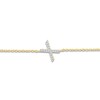 Thumbnail Image 2 of Diamond Initial X Bracelet 1/15 ct tw 10K Yellow Gold 7.5"